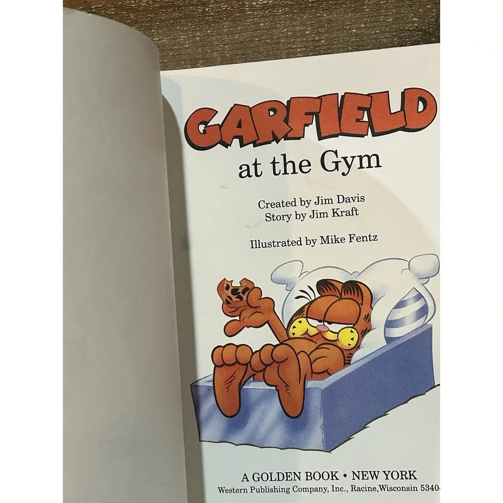 Garfield Cat At The Gym Jim Davis Paperback Book Western Publishing Golden PB